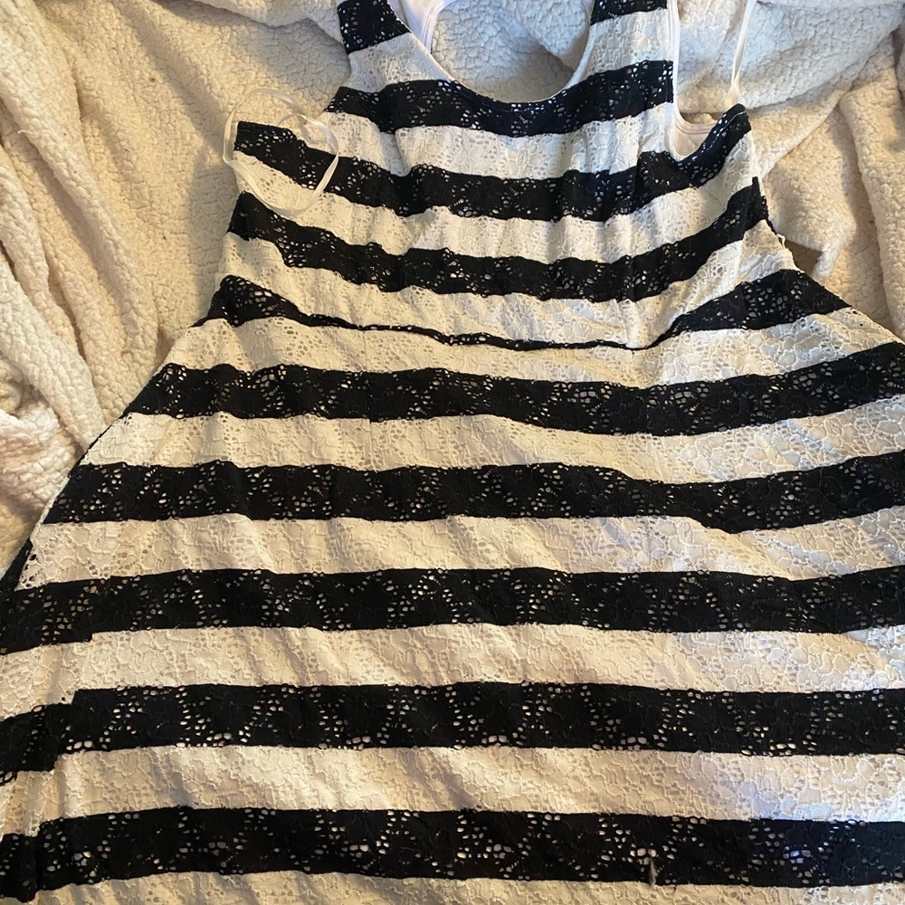 Lane Bryant Dress with Black and White Stripes